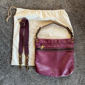 Fossil Leather Hobo Shoulder / Crossbody Purse
